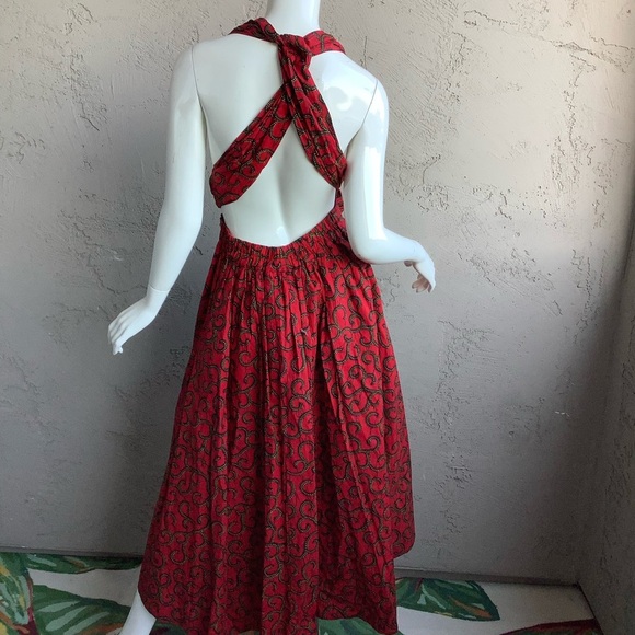 Look Afrik Elegant Red Halter Dress - Picture 9 of 14
